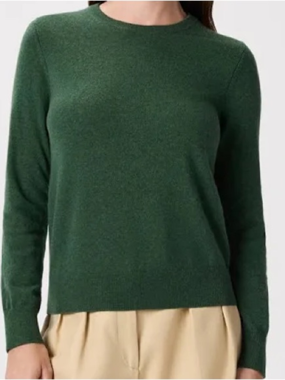 Classic Crewneck Tunic Women's Sweater in Forest Green